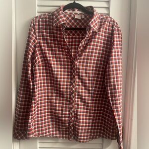 Esprit Vintage 90s Y2K Tailored Red White & Blue Checked Button Down Blouse XL